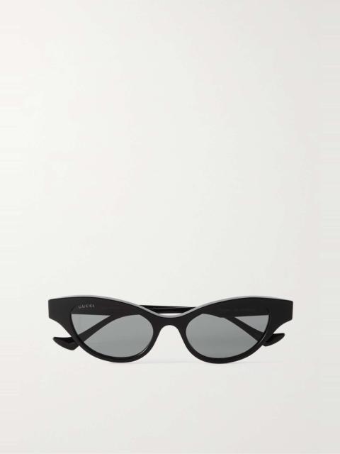 Cat-eye crystal-embellished acetate sunglasses