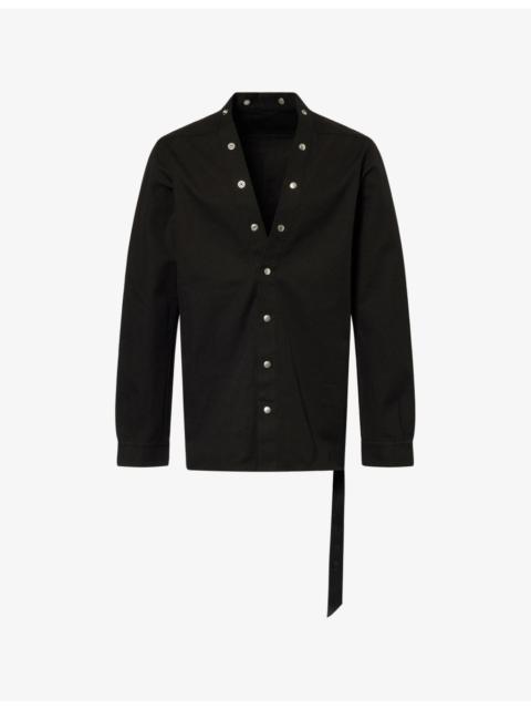 Rick Owens DRKSHDW Larry Studded Cotton-Canvas Shirt