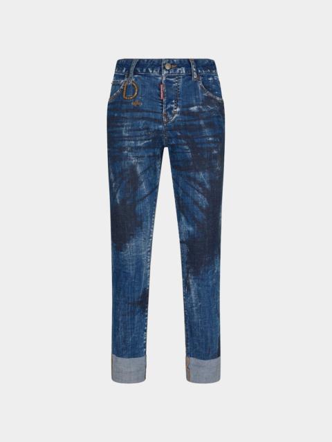 DSQUARED2 BLACK SHADOW DARK WASH COOL GIRL JEANS