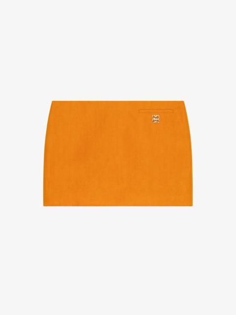 Givenchy MINI SKIRT IN LINEN AND SILK WITH 4G DETAIL