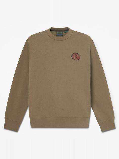 Timberland Men's Leather Patch Crew Sweatshirt