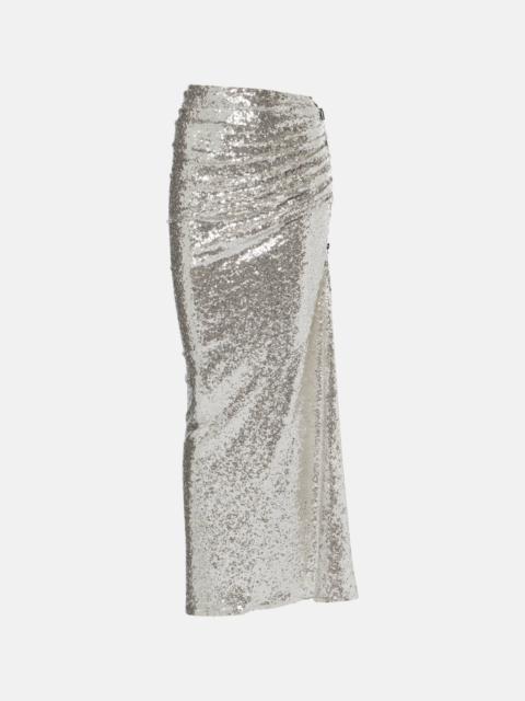 MATICEVSKI Luna draped sequined maxi skirt