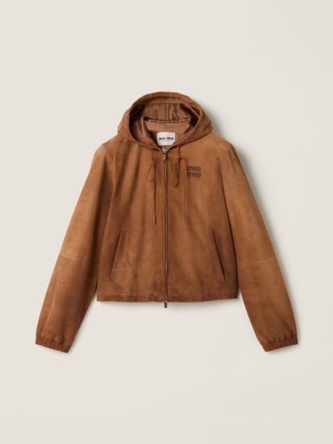 Miu Miu Waxed suede blouson jacket