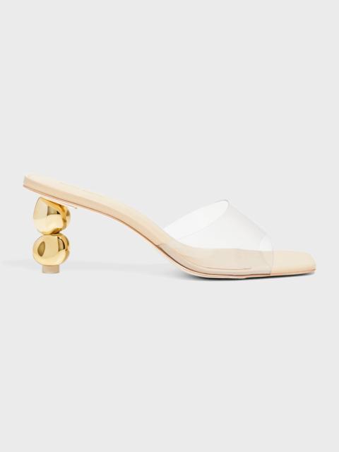 Cult Gaia Gigi Metallic Sphere-Heel Vinyl Sandals