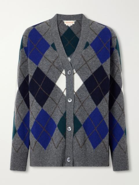 &DAUGHTER Ava Argyle checked wool-knitted cardigan Multi