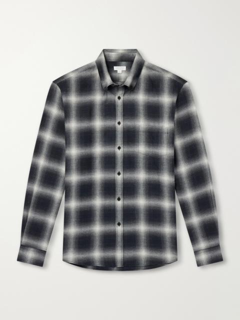 Sunspel Checked Cotton-Flannel Shirt