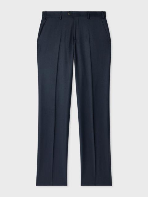 Paul Smith Navy Wool-Cashmere Flannel Trousers
