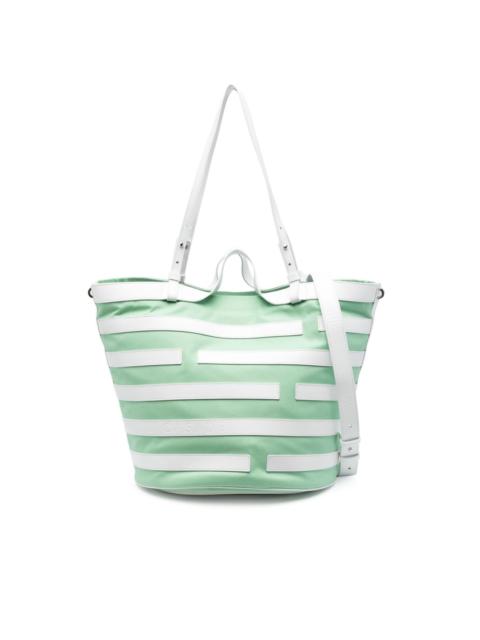 CASADEI stripe-pattern leather tote bag