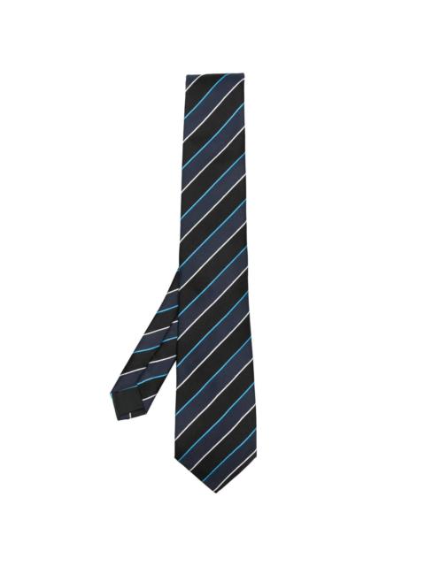Lanvin diagonal stripe silk tie