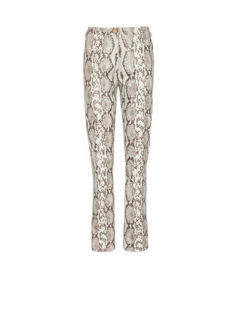 Balmain Snakeskin-effect leather trousers