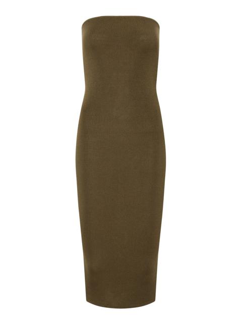 ST. AGNI Kelp 90S Knit Midi Dress brown