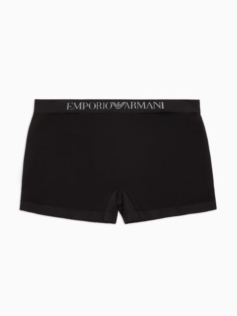 EMPORIO ARMANI Seamless fabric boxer briefs with logo waistband