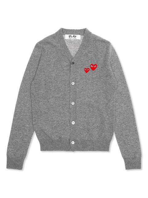 Comme des Garçons PLAY COMME DES GARCONS PLAY DUO HEART CARDIGAN - GREY