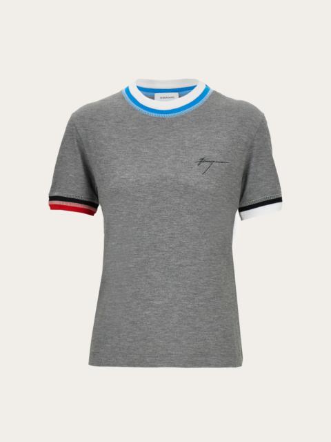 FERRAGAMO T-shirt with contrasting trim