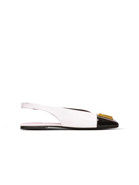 Flat Eden slingbacks in two-tone leather