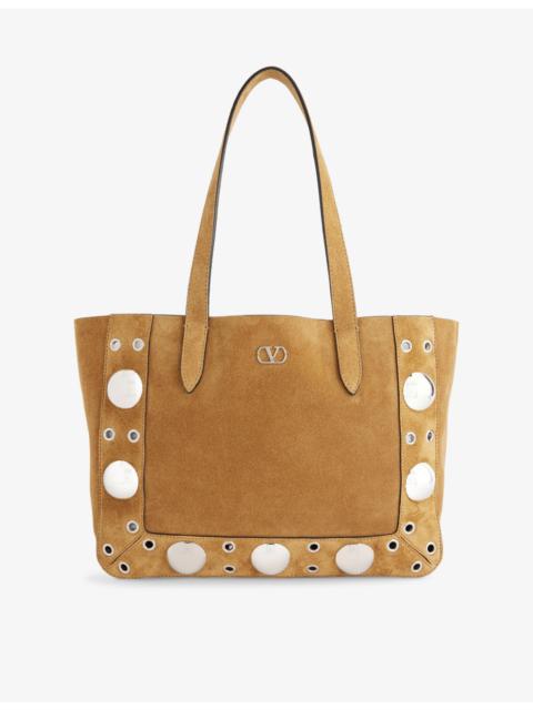 Valentino Nellcôte Small Suede Tote Bag