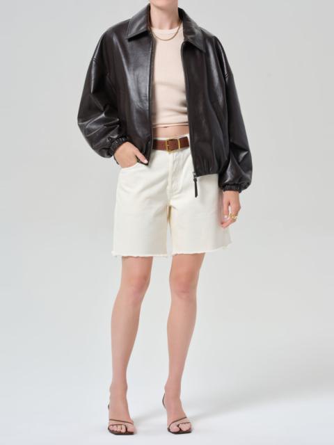 Citizens of Humanity Bubble Hem Leather Bomber Jacket
In Chocolate Dark Brown