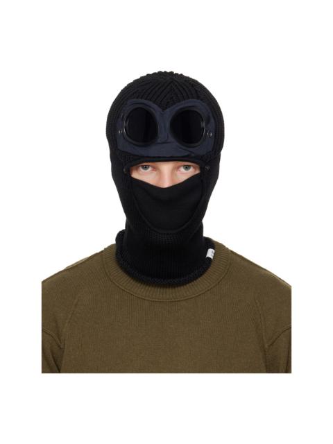 C.P. Company Black Extrafine Merino Wool Goggle Balaclava