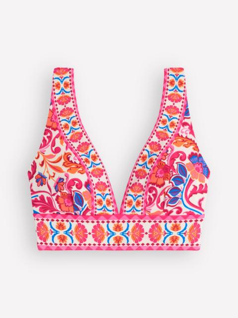 BODEN Porto Bikini Top-Pink Power, Flourishing Meadow