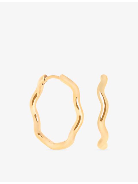 ASTRID & MIYU Ripple 18ct Gold-Plated Sterling Silver Hoop Earrings