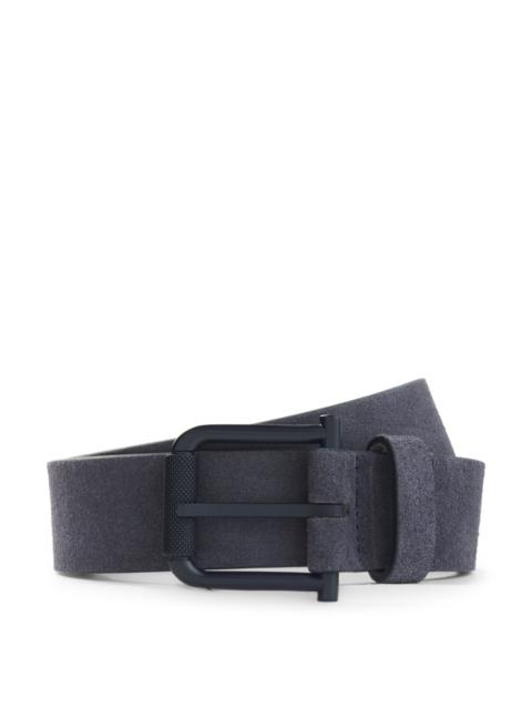 BOSS SUEDE BELT WITH LOGO KEEPER