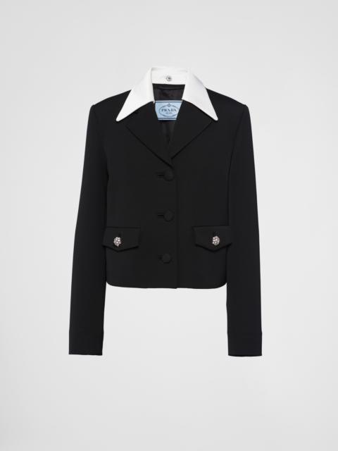 Prada Single-breasted wool and satin jacket