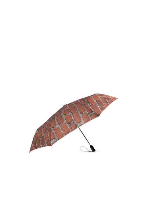 Moschino brick-print folding umbrella