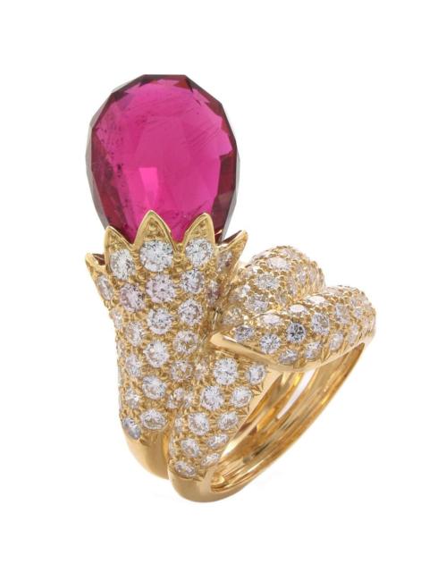 DAVID WEBB Rubellite Flower Bud Wrap Ring
