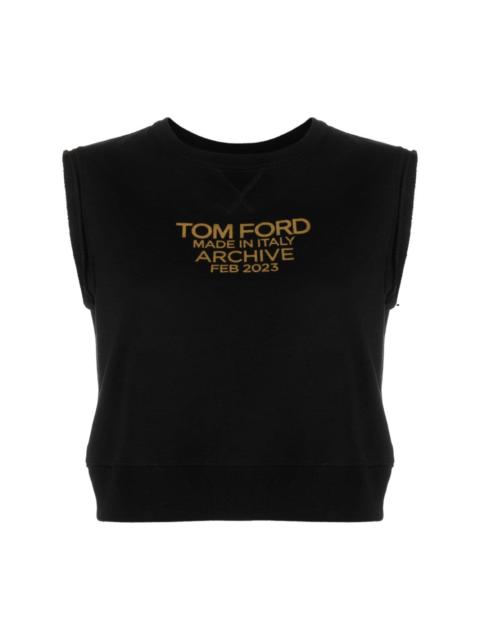 TOM FORD logo-print cotton tank top
