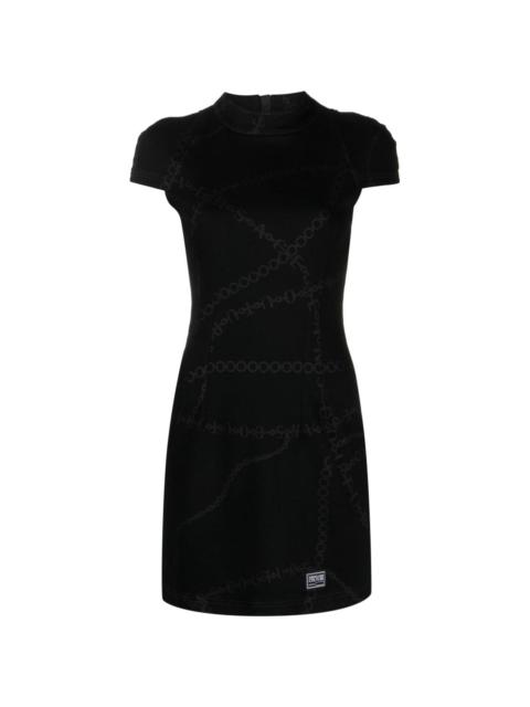 VERSACE JEANS COUTURE logo-print short-sleeved dress