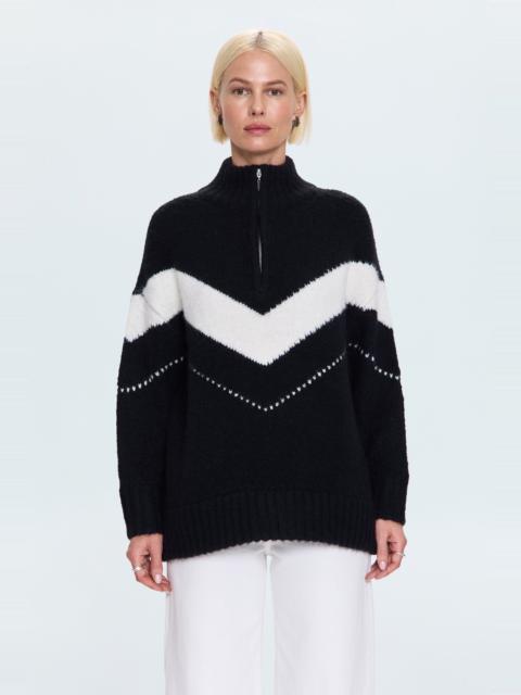 PISTOLA ARDEN CHEVRON COLORBLOCK SWEATER - BLACK VANILLA ICE