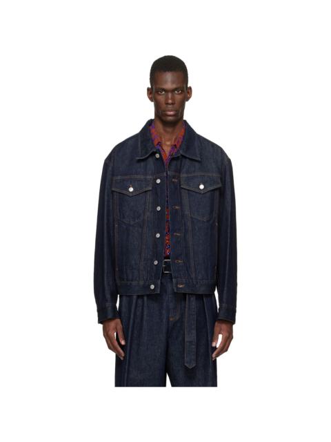 Dries Van Noten Navy Flap Pocket Denim Jacket