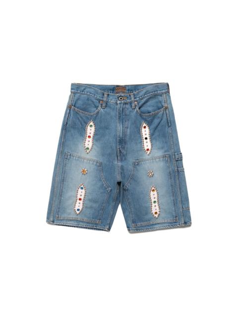 Kapital 14oz Denim Shorts (STUDS Remake) - Faded Indigo