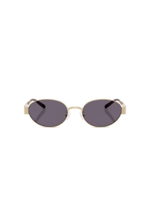 TORY BURCH logo-detail oval-frame sunglasses