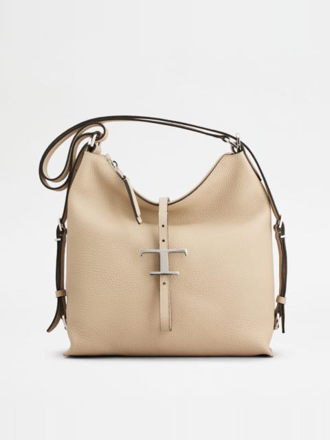 Tod's T TIMELESS SHOULDER BAG IN LEATHER SMALL - BEIGE