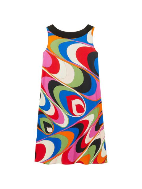 Onde-print shift minidress