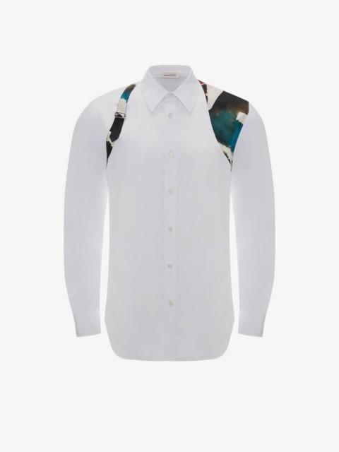 Alexander McQueen Men's Watercolour Harness Shirt in White