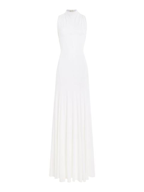 CHRISTOPHER ESBER Maico Mock Neck Jersey Gown white