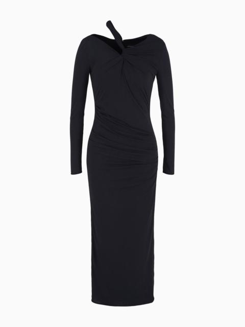 GIORGIO ARMANI Stretch cupro jersey midi dress