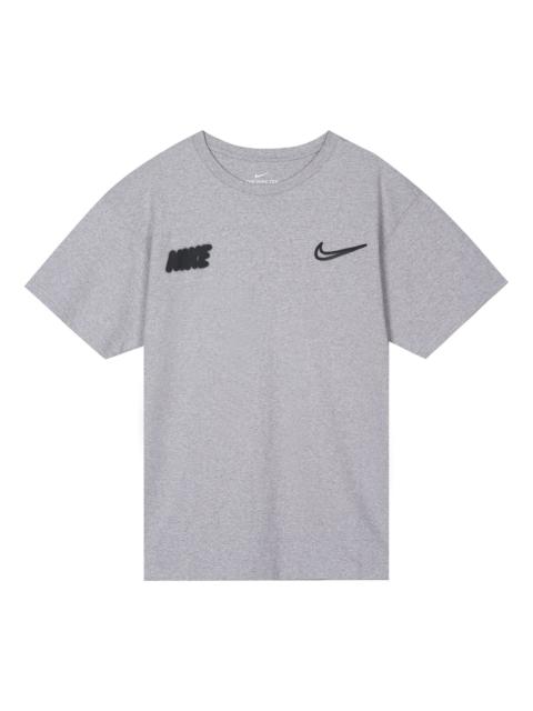 Nike Nike Alphabet Logo Graffiti Round Neck Short Sleeve Gray CW5583-902