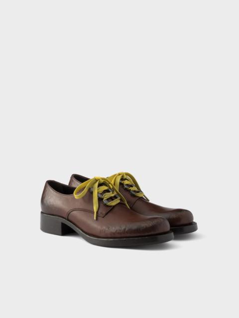 Prada Antiqued leather lace-up shoes