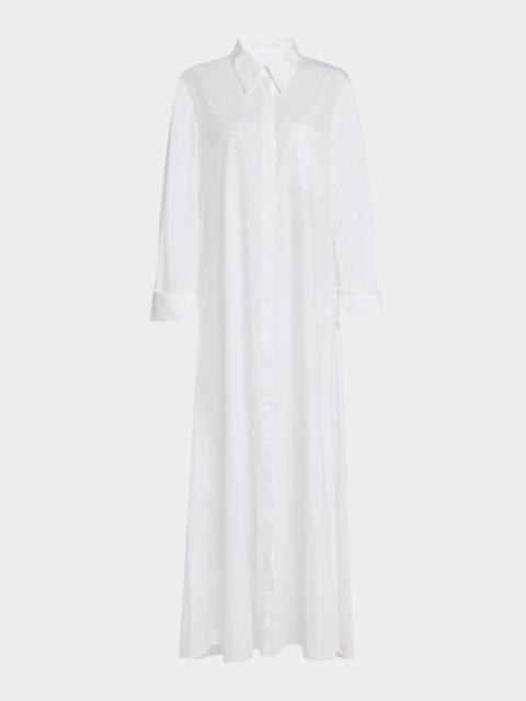 TWP Jenny's Gown Oversized Embellished Cotton Poplin Shirtdress