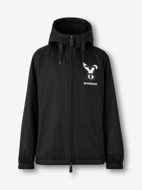 Burberry Rabbit Print Nylon Hooded Jacket