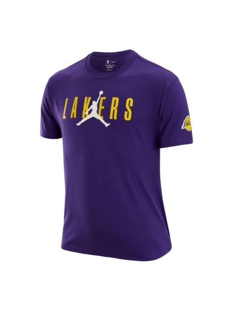 Jordan Air Jordan Los Angeles Lakers Alphabet Printing Round Neck Short Sleeve Purple DA6513-547