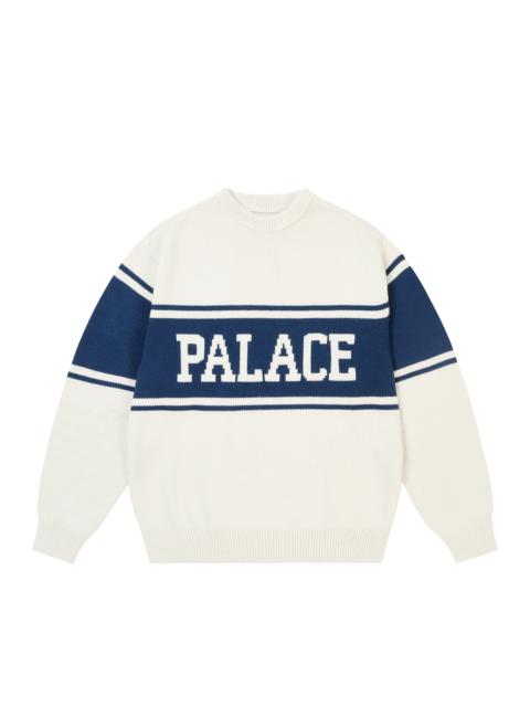 PALACE COLLEGE STRIPE KNIT WHITE