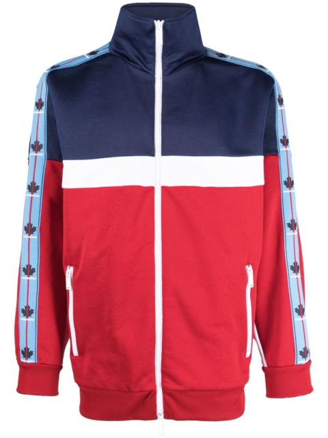 DSQUARED2 logo-tape detail zip-up cardigan
