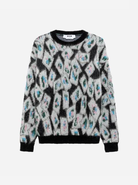 MSGM Mohair blend jacquard sweater