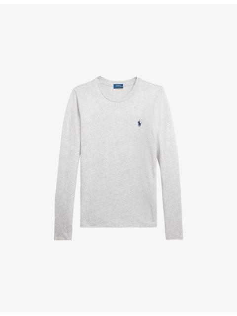 Polo Ralph Lauren Logo-Embroidered Long-Sleeve Cotton Top