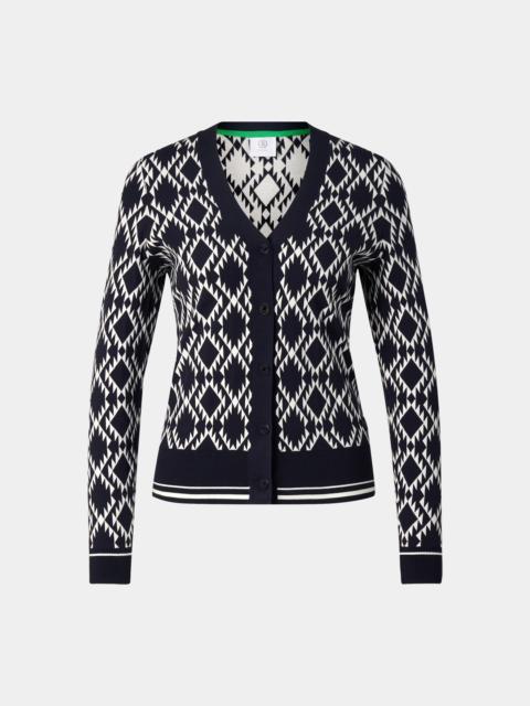 BOGNER Amber knit jacket in Navy blue/white