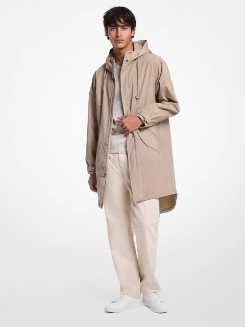 MICHAEL KORS Garment-Dyed Stretch Cotton Poplin Anorak